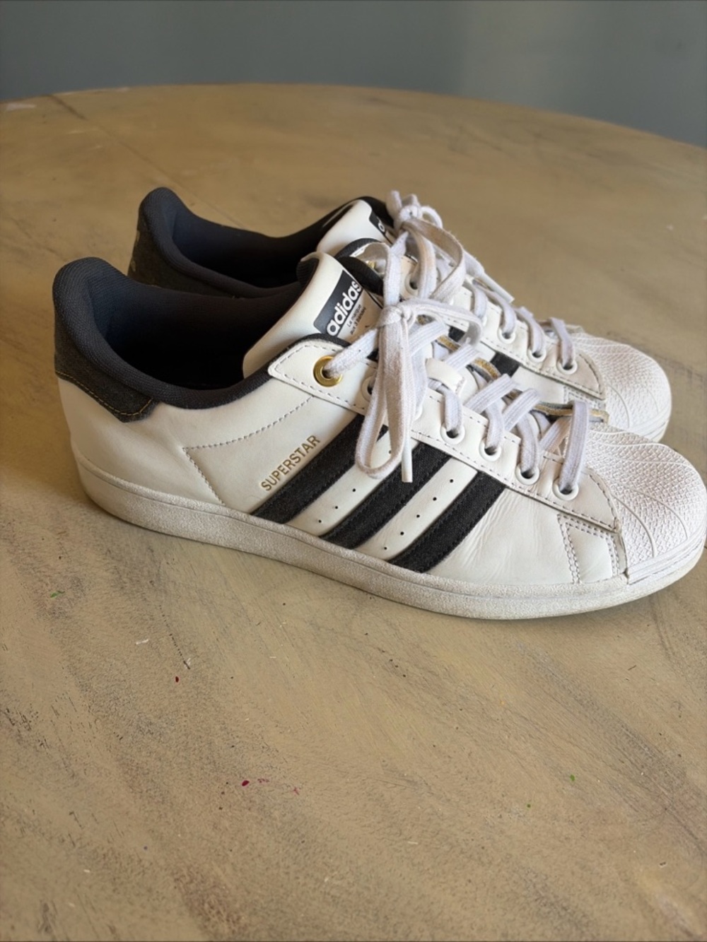 Mens Adidas Originals Superstar Black Denim And White Casual Shoe ID1712 Size 11